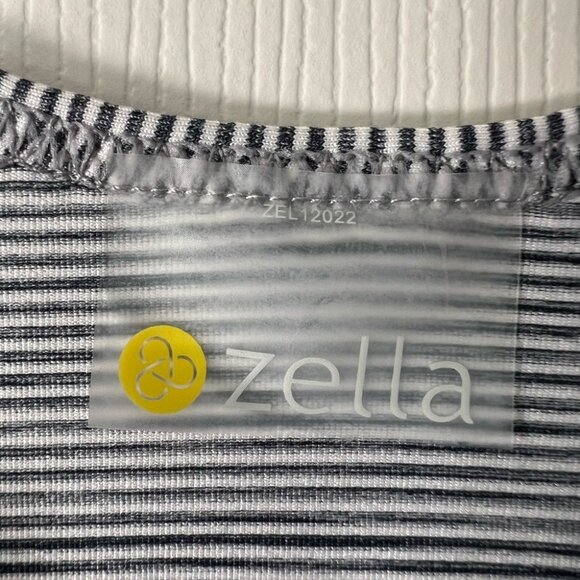 Zella Gray Stripe Long Sleeve Thumbhole Top Women’s Medium Athleisure Yoga Gym - Picture 2 of 5